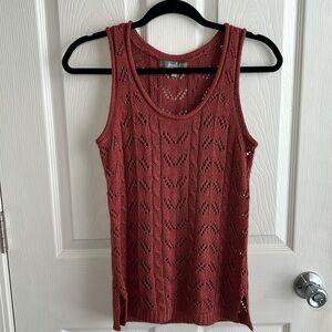 Marled Crochet Rust Sweater Tank